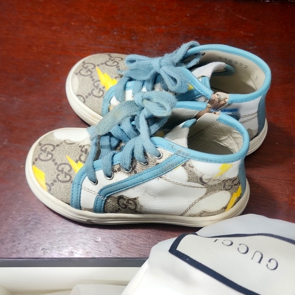Gucci kids high top tennis shoes